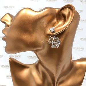 Red Carpet Double Sided Earrings - Silver